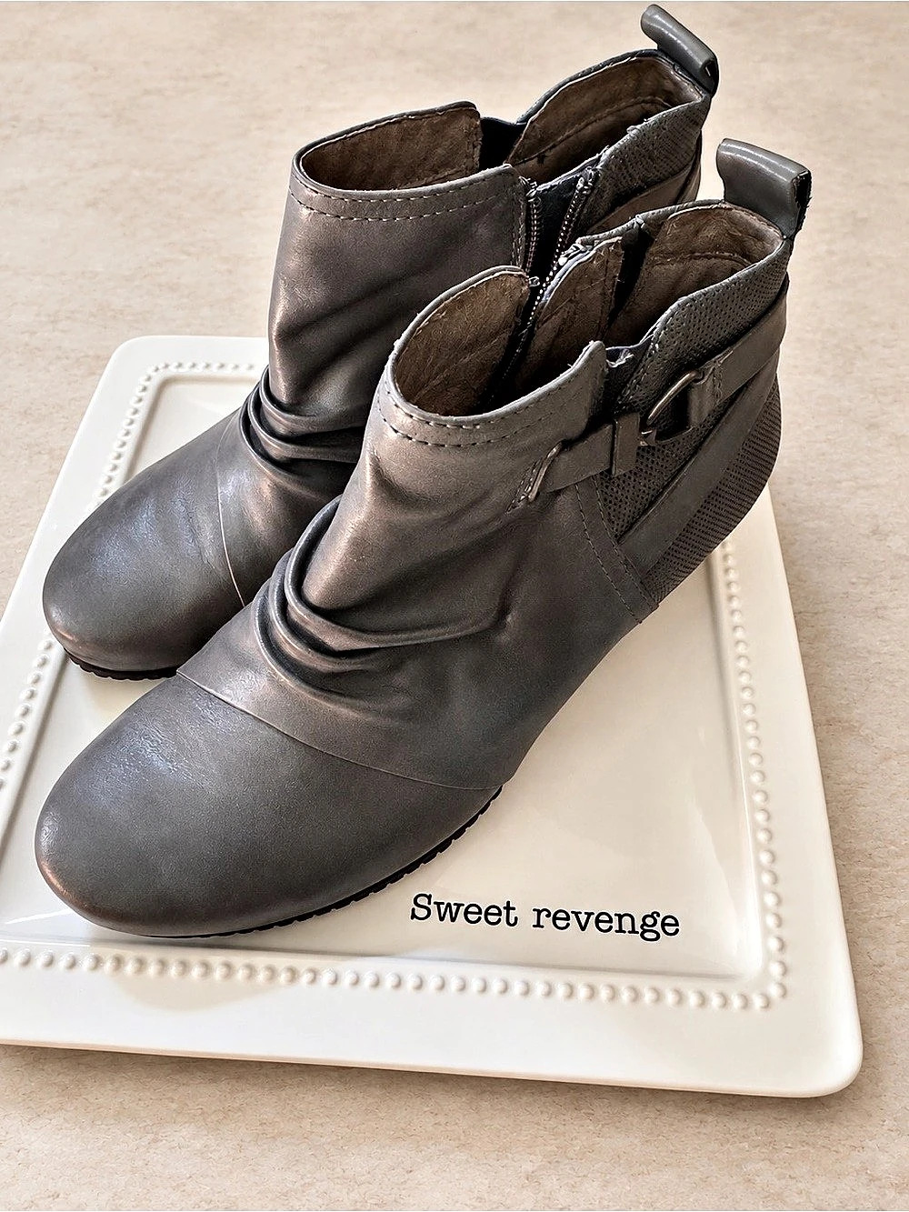 Ankle Booties grayish and blue